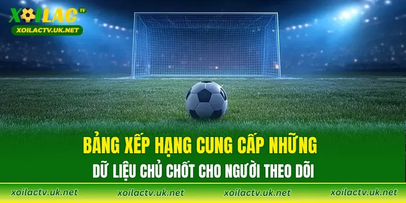 Bảng xếp hạng cung cấp những dữ liệu chủ chốt cho người theo dõi